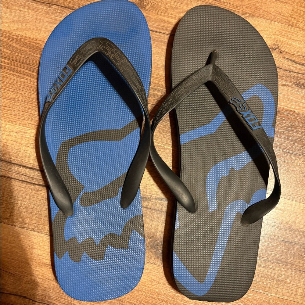 Fox Blue and Black Flip-Flops